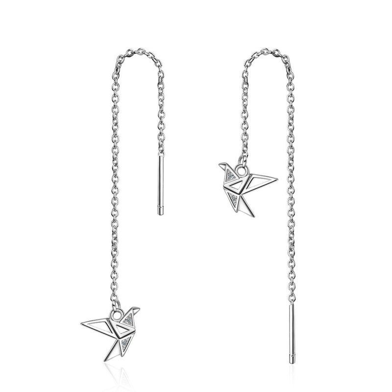 Small Temperament, Cold Wind And Simple Paper Crane Long Ear Chain