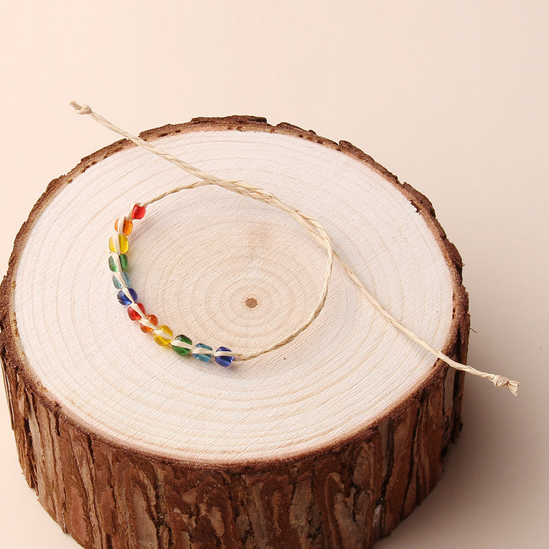 Handmade Multicolor Bead Braided Bracelet Gravel