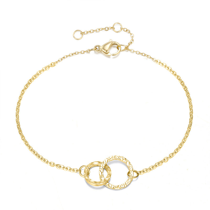 Simple Gold Plated Stainless Circular Hollow Anklet