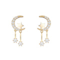 Moon star short earrings