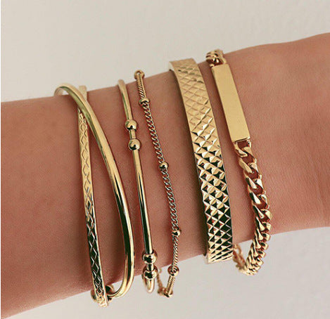 Vintage metal water ripple bracelet