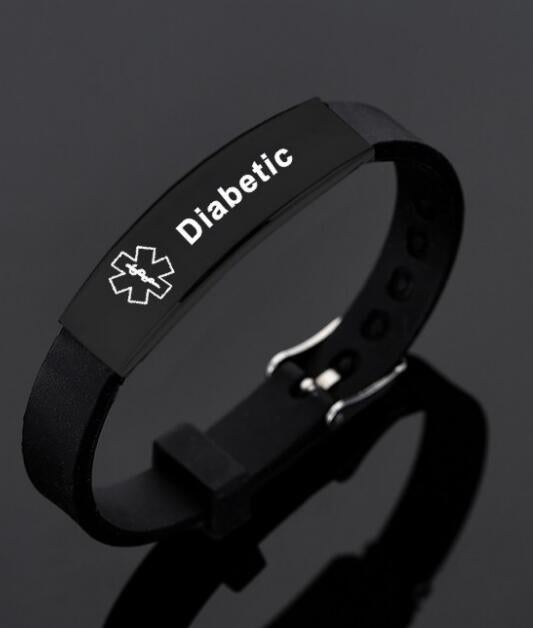 Black stainless steel silicone bracelet