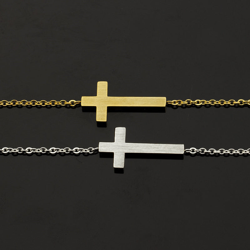 Cross Pendant Stainless Steel Bracelet