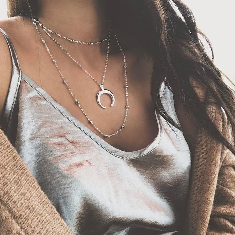 Bohemian Double Horn Necklace