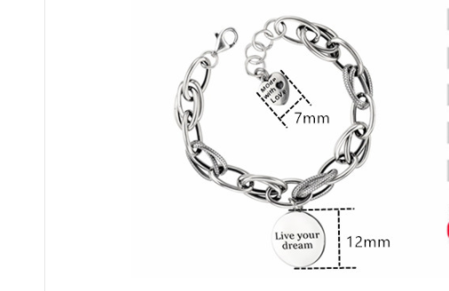 Adjustable Bracelet Female Letters Love Heart Shape