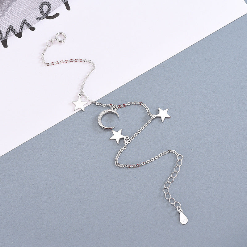 Diamond Star & Moon Temperament Bracelet