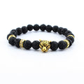 Frosted black volcanic stone hand string Buddha beads