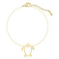 Stainless steel turtle pendant bracelet