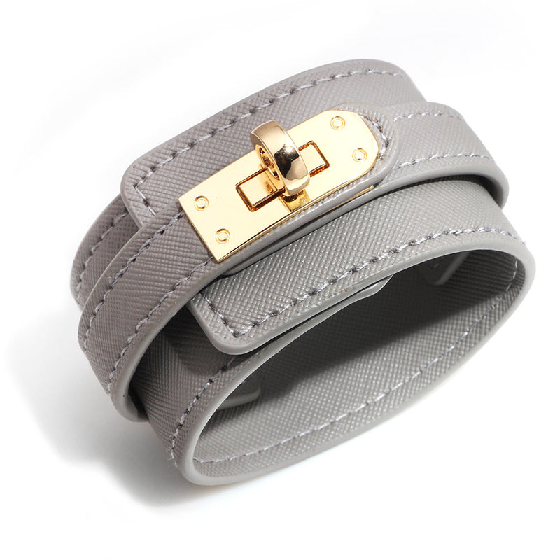 All-match wide leather bracelet