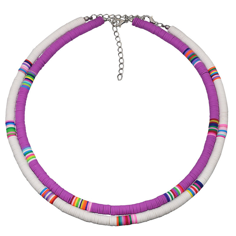 6MM mixed color soft clay necklace clavicle chain