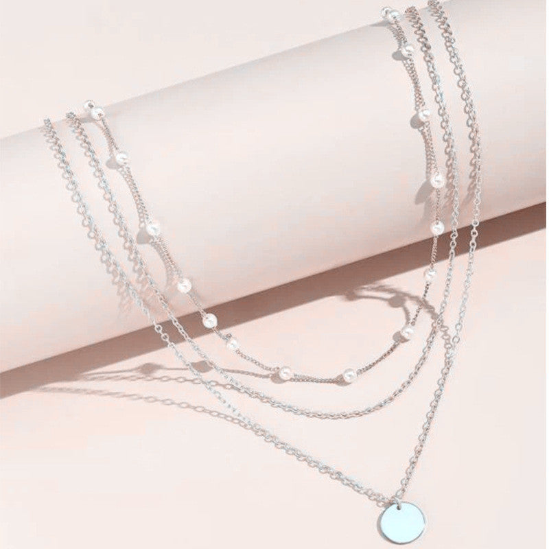 Ladies Pearl Clavicle Chain Double Layer Necklace