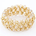 European And American Fashion All-match Woven Gorgeous Crystal Mix And Match Temperament Elastic Bracelet