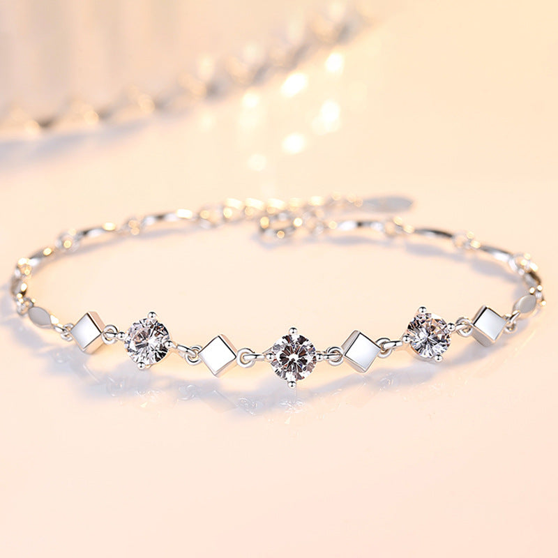 Sterling Silver Zirconia Diamond Bracelet
