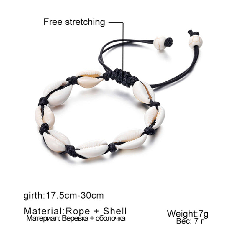Beach Shell Adjustable Anklet Bracelet
