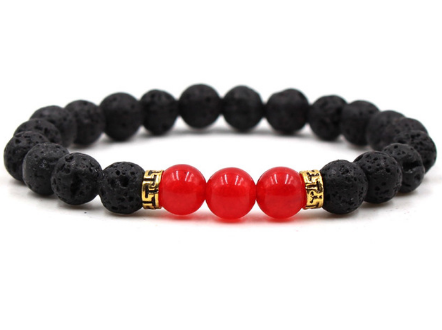 15 Colors Black Lava Stone Chakra Beaded Bracelet