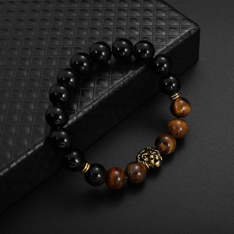 Lion head beaded bead bracelet