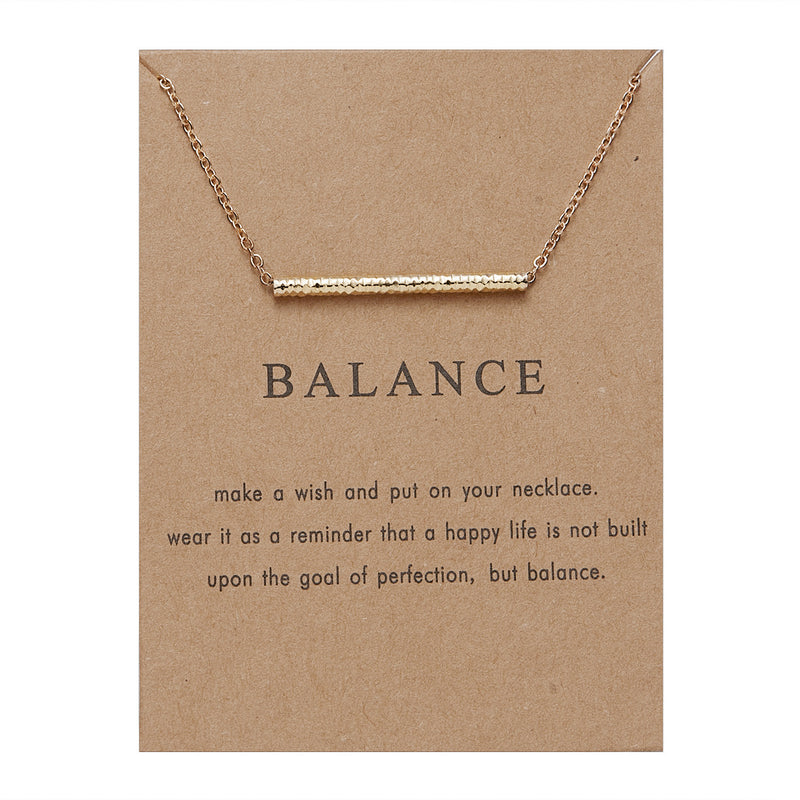 Gold-plated paper card necklace