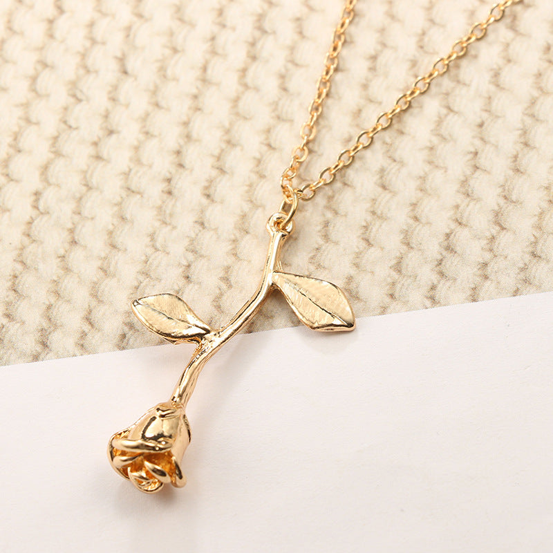 Rose Alloy Simple Clavicle Chain