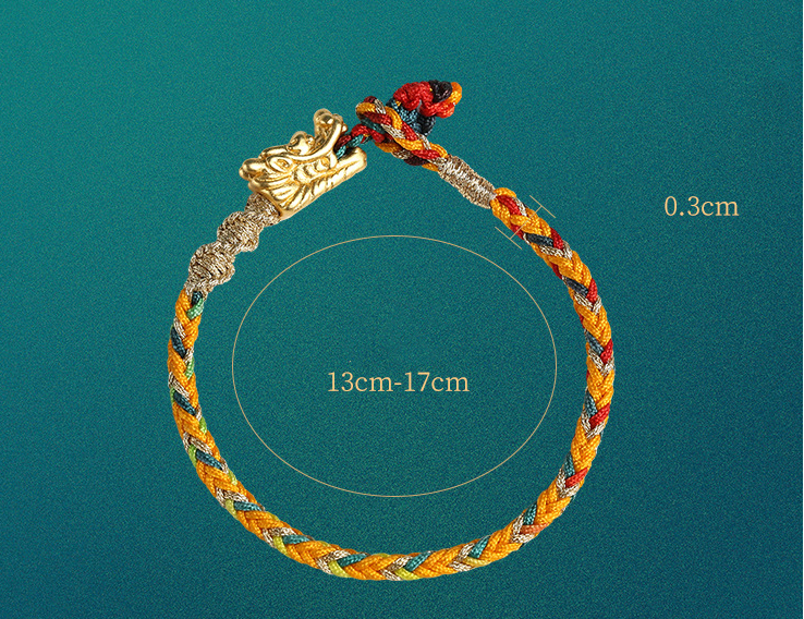 Auspicious Dragon Multicolored Rope Bracelet