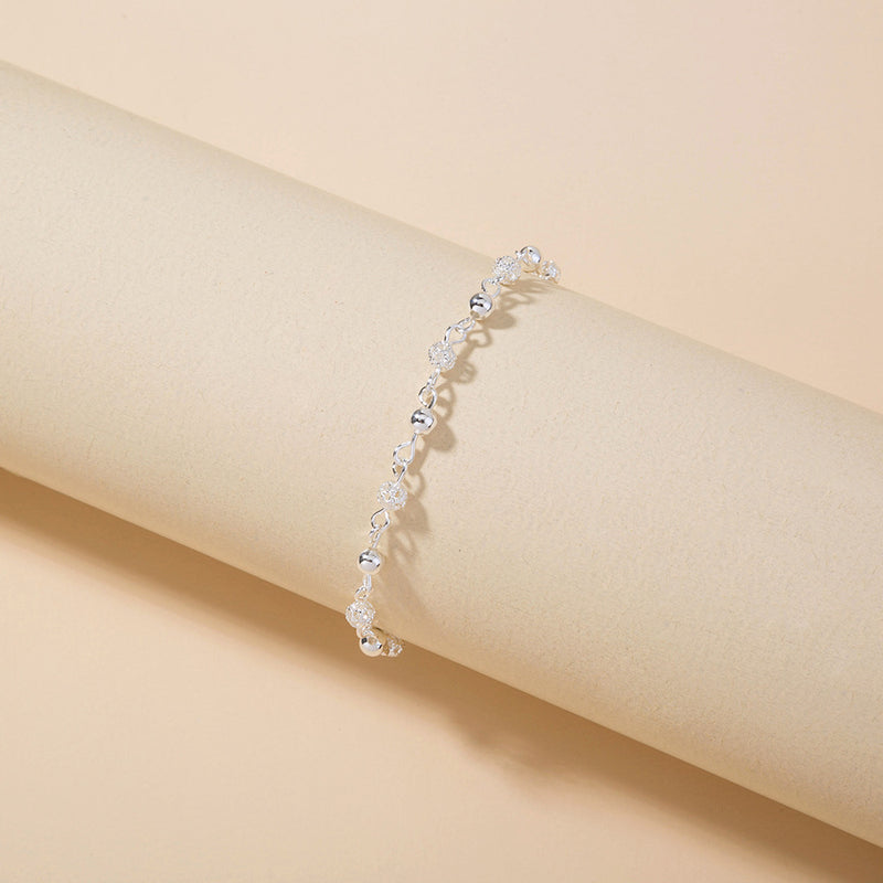 Exquisite & Simple Silver Plated Temperament Hollow Bead Chain Bracelet