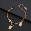 Titanium Steel Does Not Fade Student Accessories Bunny Pendant Bracelet