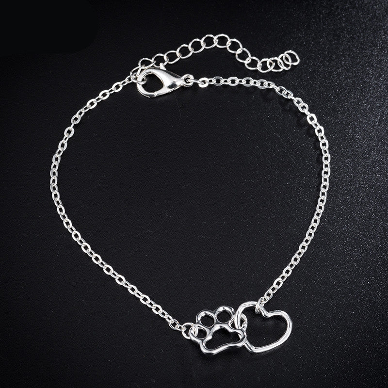 Dog claw heart pendant hollow clavicle chain