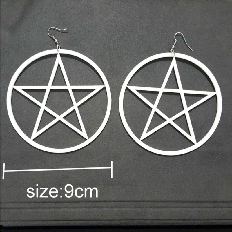 577E earrings acrylic nightclub style exaggerated super large European and American popular five-pointed star five-pointed star round jewelry factory