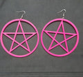 577E earrings acrylic nightclub style exaggerated super large European and American popular five-pointed star five-pointed star round jewelry factory