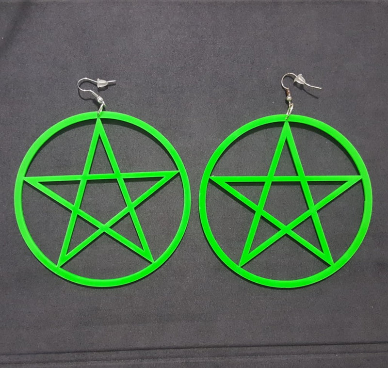 577E earrings acrylic nightclub style exaggerated super large European and American popular five-pointed star five-pointed star round jewelry factory