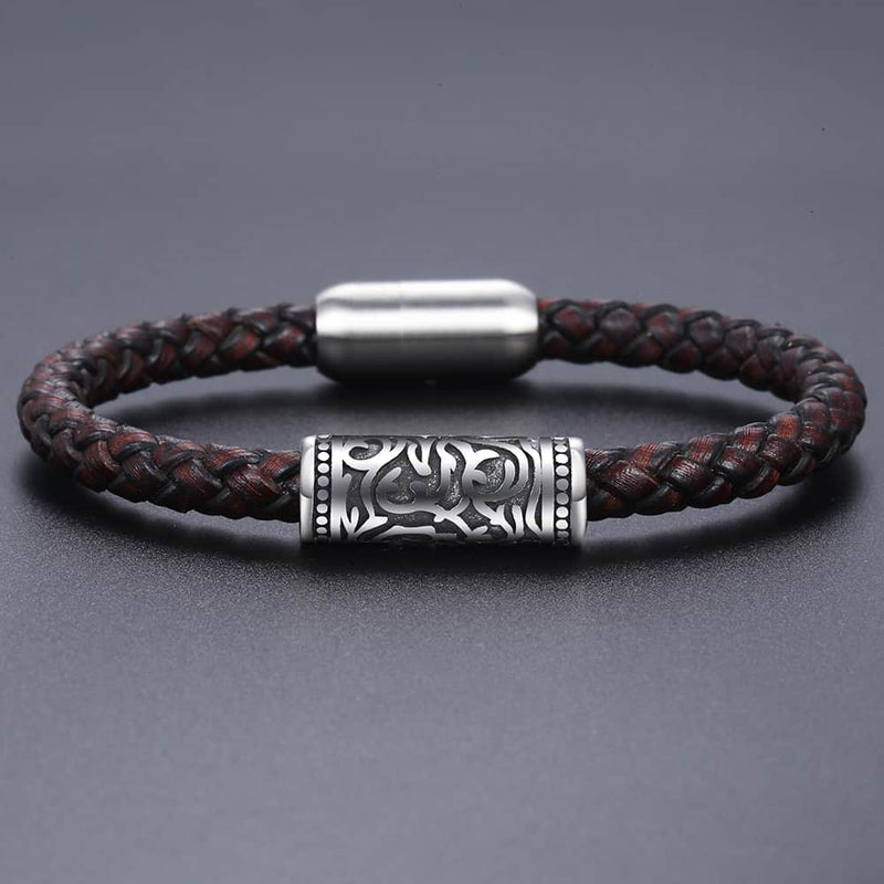 Sterling Silver Leather Bracelet for Women Charms Gifts for Mom