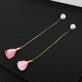 Simple Flower Earrings Temperament Long Style