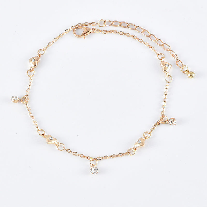 Gold Multi-layer Crystal Butterfly Anklet