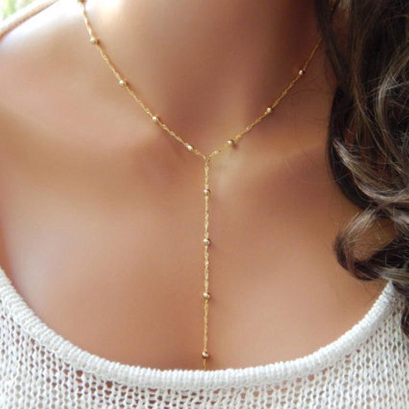 Fashion Gold Plated Ball Chain Ladies Clavicle Necklace