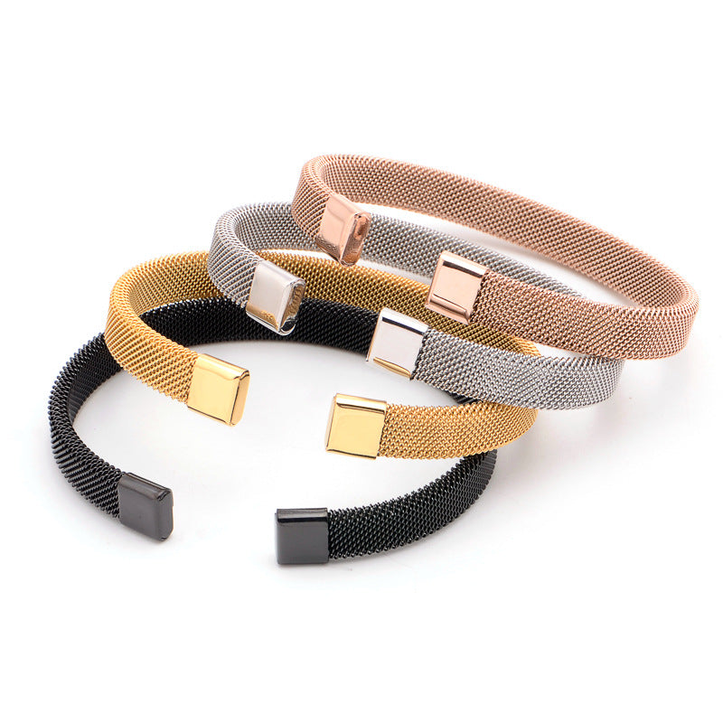 All-match bracelet with stainless steel mesh