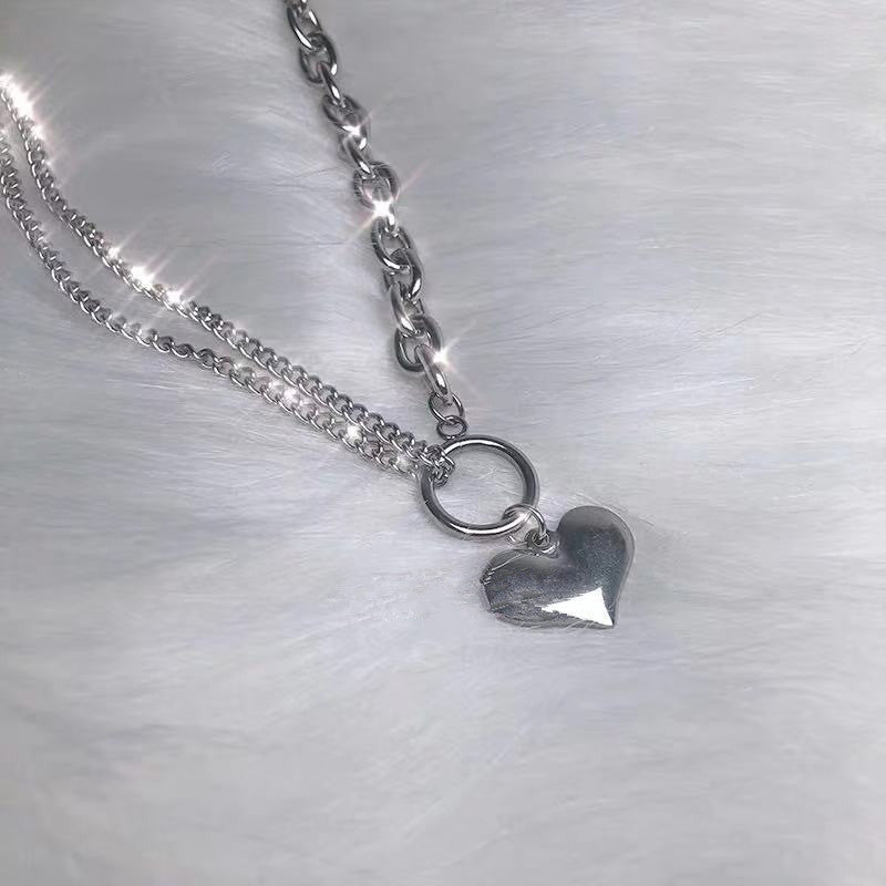 Titanium Steel Peach Heart Necklace