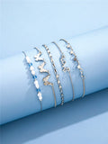 Chain Charm Five-Piece Set Anklet