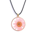 Epoxy Dried Flower Necklace Glass Ball Pendant Collarbone Chain