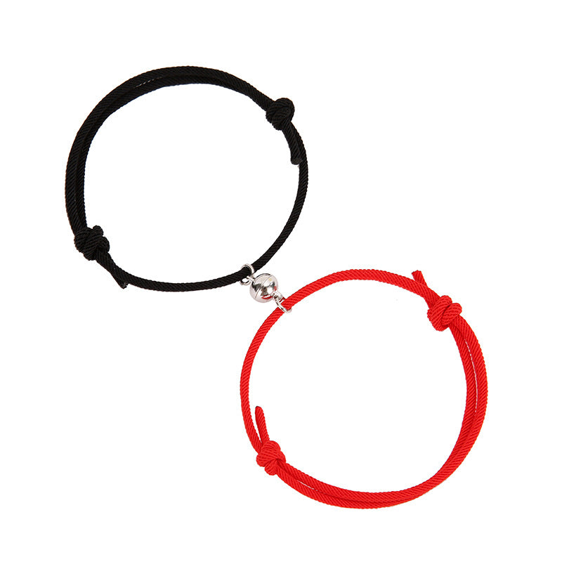 Alloy Simple Milan Rope Bracelet With Attracting Magnet For Couples