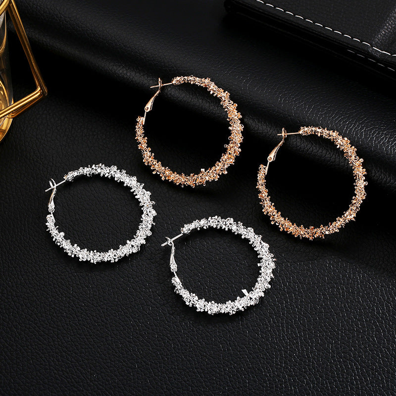 Earrings Simple Irregular Thorny Circle