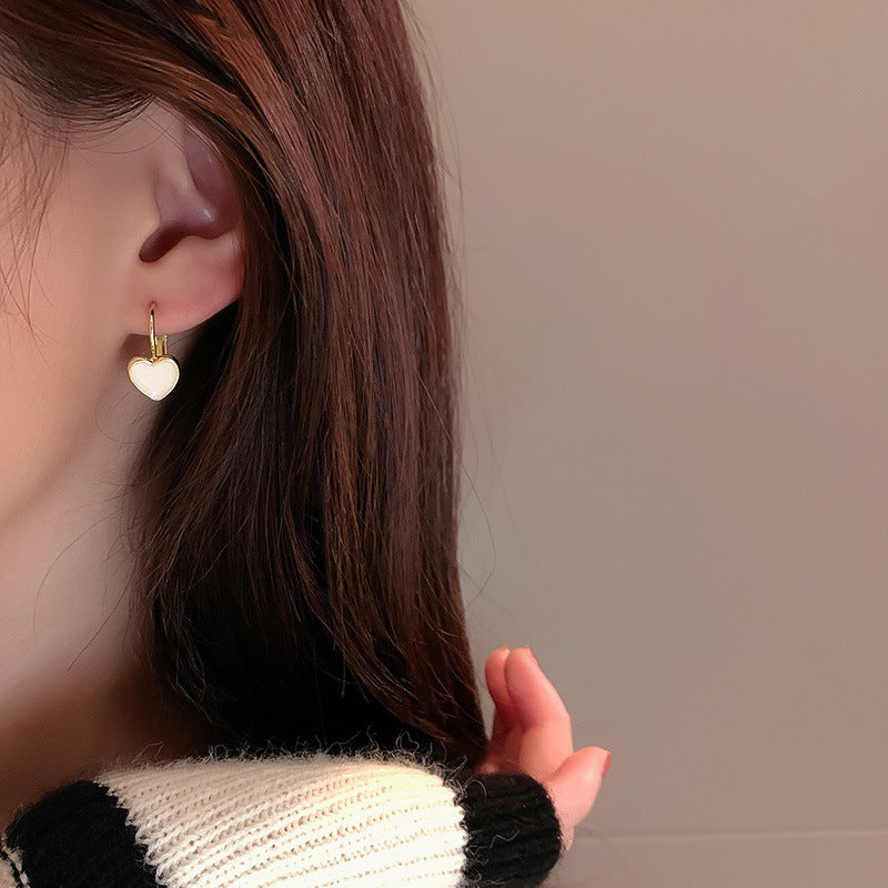 Drop Oil Love Ear Buckle Fashion Simple Earrings