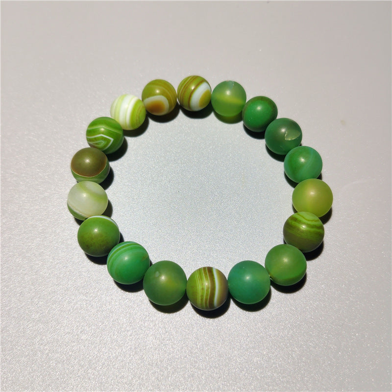 Natural Green Striped Agate Bracelet Gift