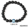 Zodiac Couple Natural Lava Stone Bracelet