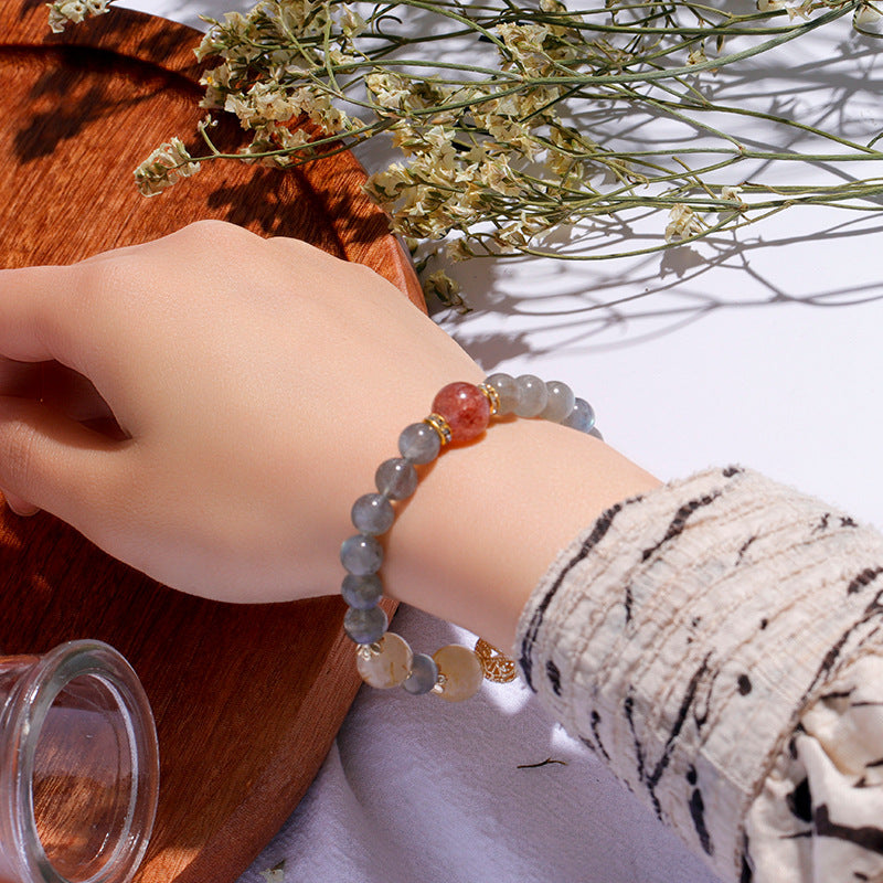 Frosty Wind Yellow Hair Crystal Bracelet Net Red Tanabata Gift
