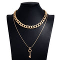 Simple Retro Style Key Double-layer Necklace