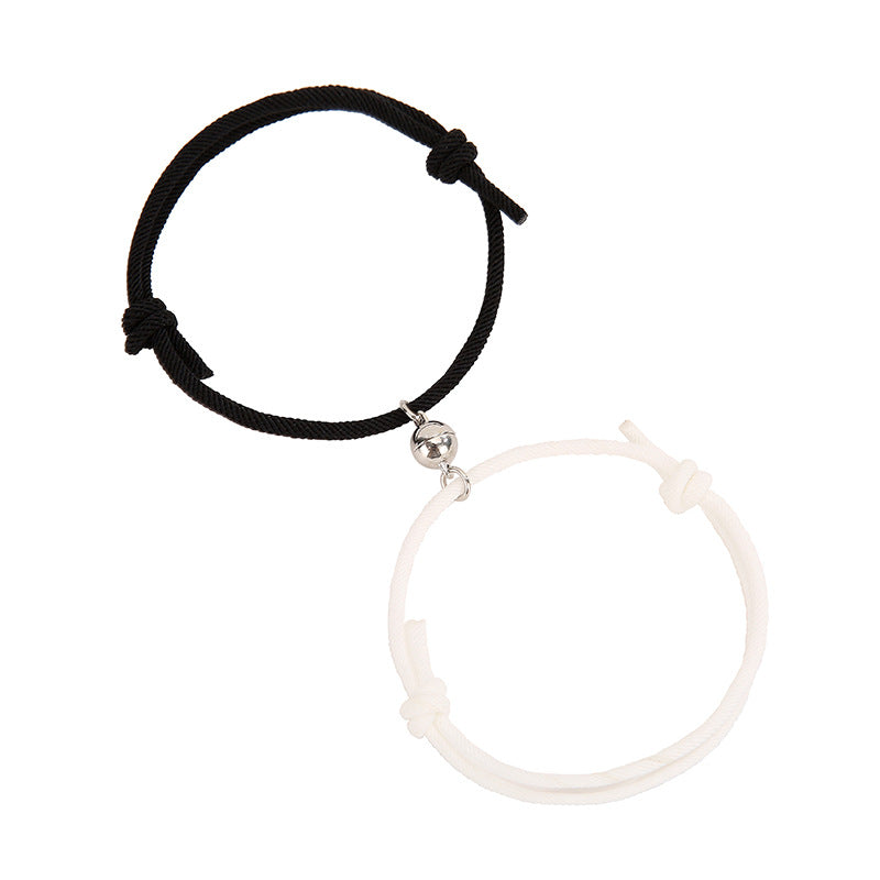 Alloy Simple Milan Rope Bracelet With Attracting Magnet For Couples