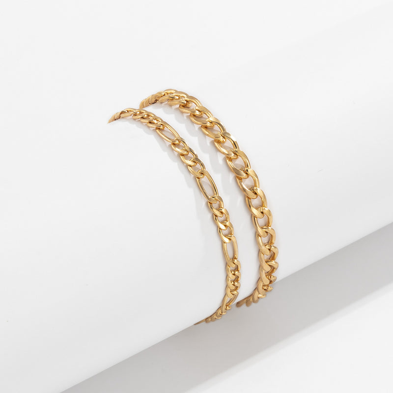 European And American New Metal Chain Bracelet Set