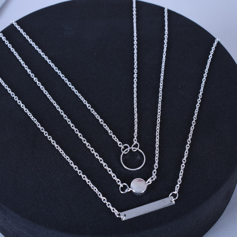 Fashion All-match Aperture Metal Rod Necklace