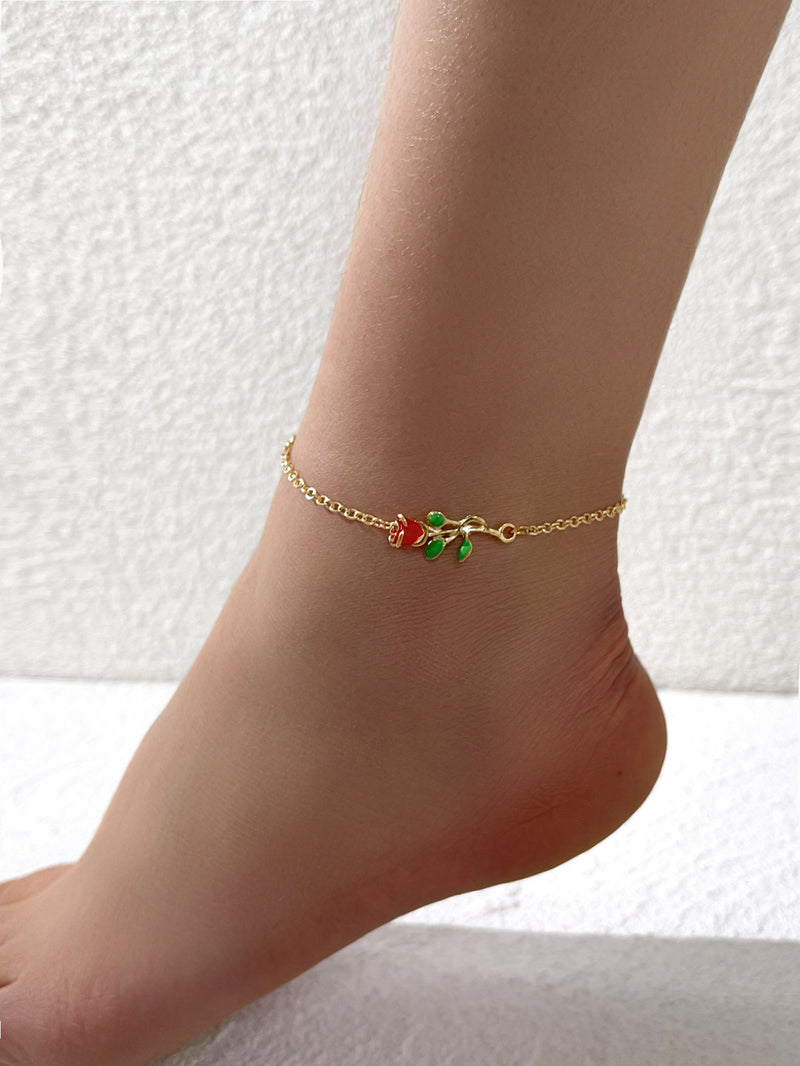 Rose Flower Anklet, Personalized Footwear Accessories