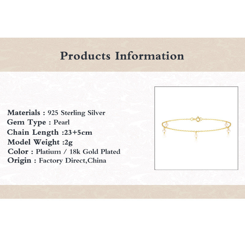 Fashion Baroque Shaped Pearl Anklet