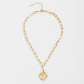 Queen Gold Coin Pendant Fashion Clavicle Chain